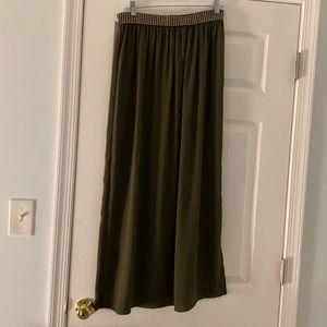 Chiffon Olive Green Maxi skirt